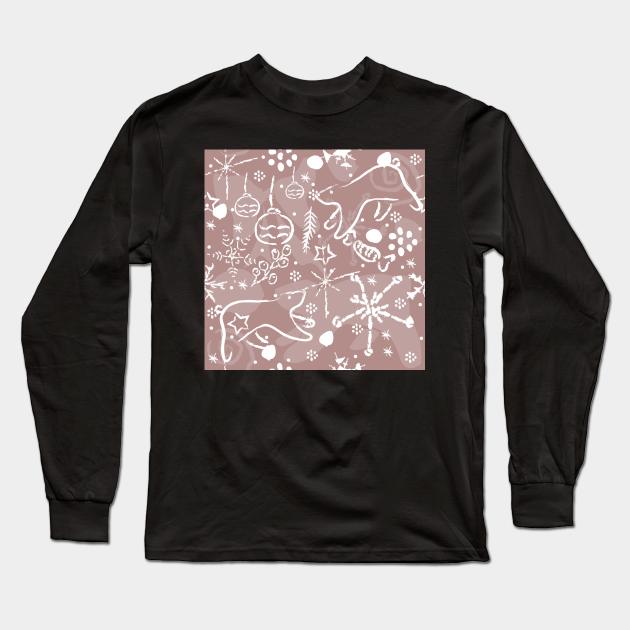 Winter Pattern Long Sleeve T-Shirt by Countryside